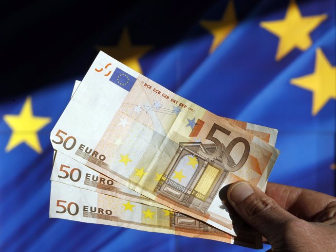 Recursos De Euros Con La Bandera De La Unión Europea
