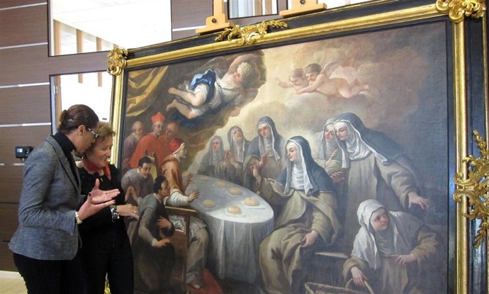 Pérez, en una imagen de archivo, ante el restaurado 'El Milagro De Los Panes'