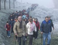 Alrededor de 300 personas participa en la I Marcha Solidaria de Nordic Walking en Cogeces del Monte (Valladolid)
