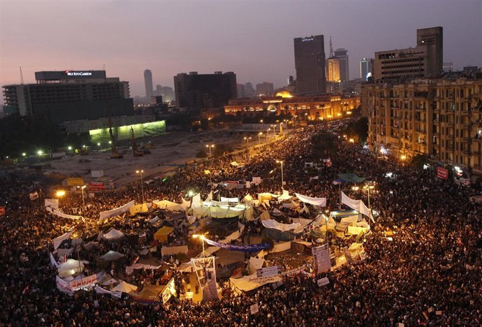 Manifestación Plaza Tahrir, El Cairo, Egipto