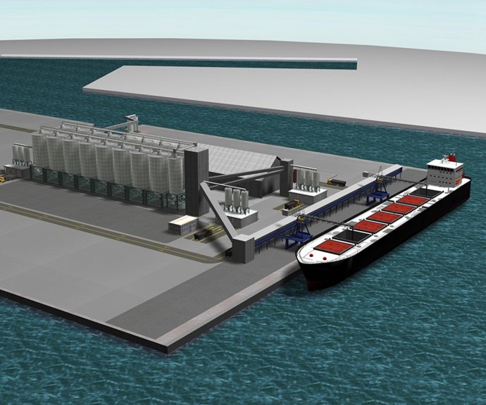 Infografía de la nueva terminal de graneles agroalimentarios