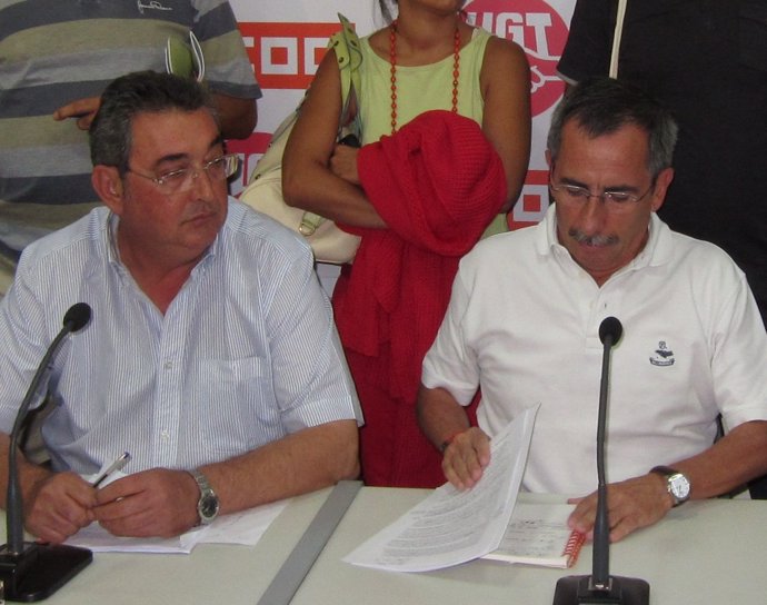 Toni Ferrer (UGT) Y Ramón Górriz (CC.OO.)