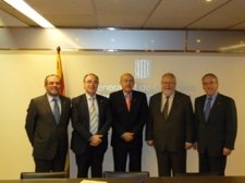 El Conseller De Salud, Boi Ruiz, Y Los Presidentes De Las Diputaciones Catalanas