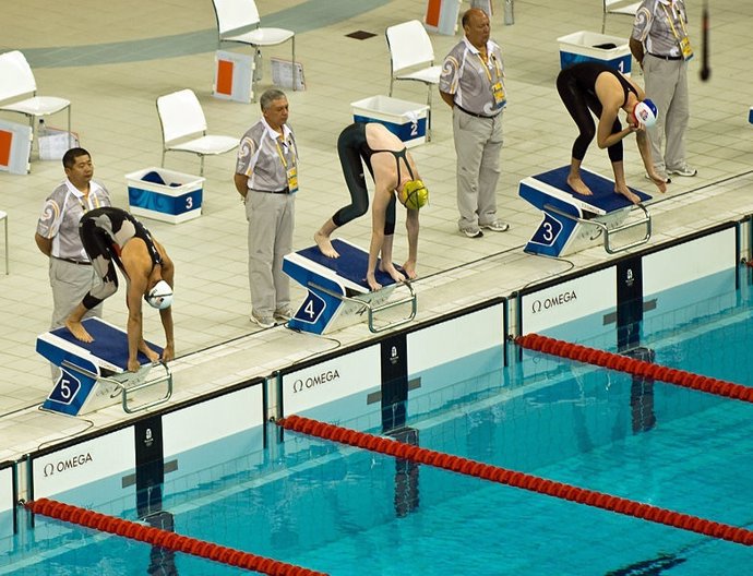 Nadadores Profesionales En Una Competición