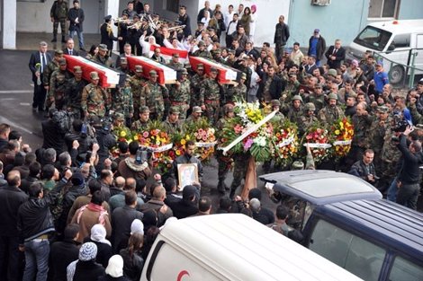 Funeral Por La Muerte De 14 Miembros De Las Fuerzas De Seguridad Sirias.