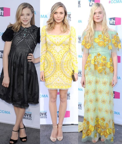 Montaje De Chloé Moretz, Elizabeth Olsen Y Elle Fanning 