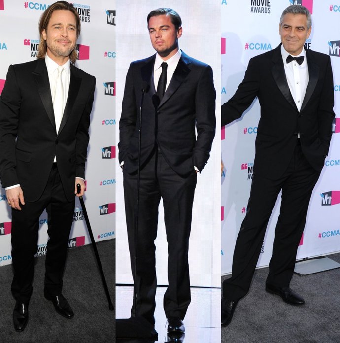Montaje De Brad Pitt, Leonardo Dicaprio Y George Clooney 
