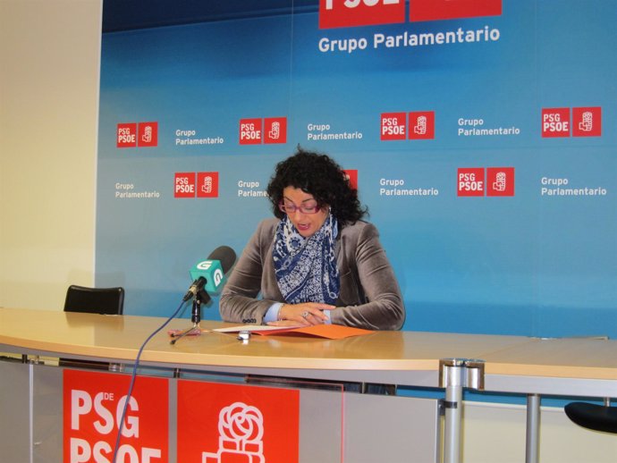 La portavoz de Medio Rural del PSdG, Sonia Verdes, en la rueda de prensa