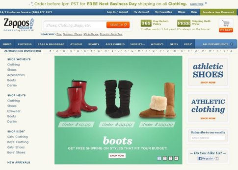 Página Web De Zappos 