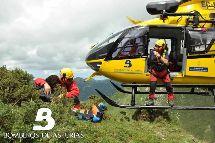 Imagen De Un Rescate Cedida Por El 112-Asturias.