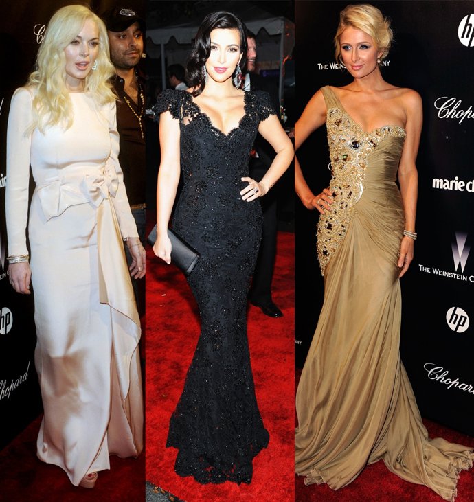 Montaje De Lindsay Lohan, Kim Kardashian Y Paris Hilton 