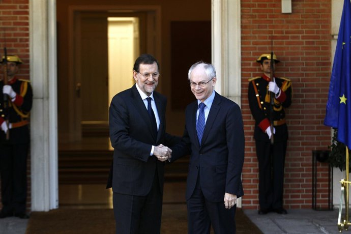 Rajoy Recibe A Van Rompuy En Moncloa