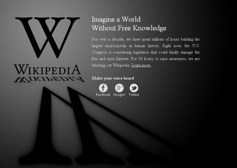Protesta Ley SOPA Wikipedia