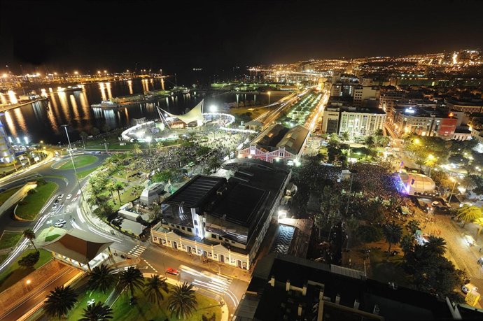 Panorámica Nocturna De Las Palmas De Gran Canaria