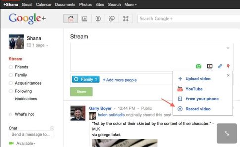 Grabación De Vídeo Directamente Desde Google+