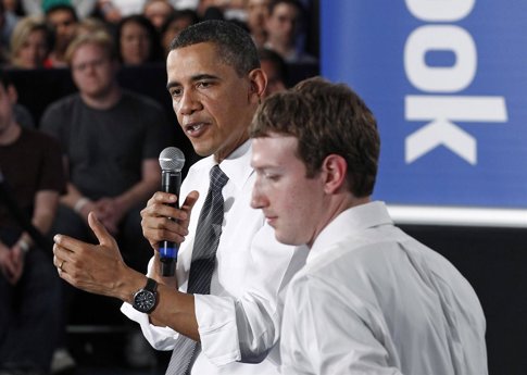 El Presidente De EEUU, Barack Obama Y El Creador De Facebook, Mark Zuckerberg