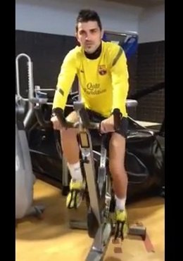 El Jugador Del FC Barcelona David Villa En Su Recuperación