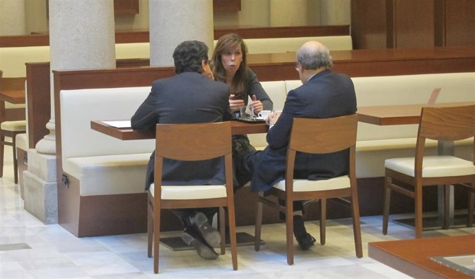 Enric Millo, Alicia Sánchez Camacho (PP) Y El Conseller Andreu Mas-Colell