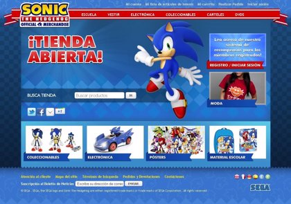 Sonic estrena tienda online con todo tipo de 'merchandising'