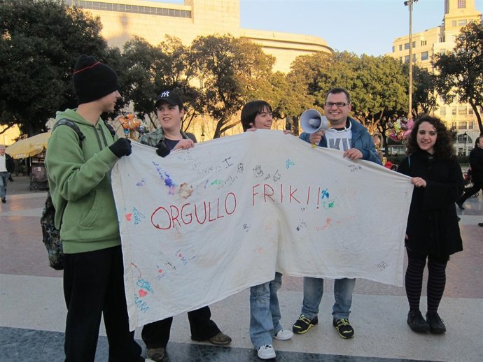 Pancarta Contra El Cierre De Megaupload En Barcelona