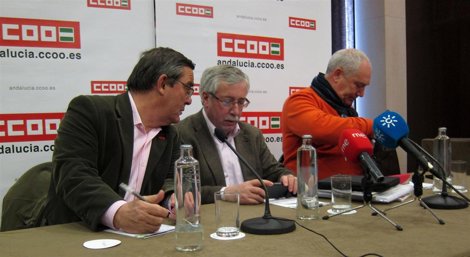 Alfonso Vidán, Ignacio Fernández Toxo Y Francisco Carbonero, Hoy En Sevilla.