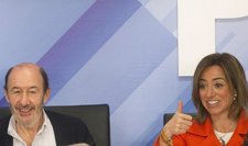 Rubalcaba Y Chacón En El Comite Federal Del PSOE