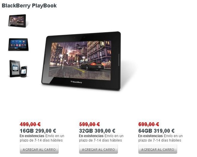 Página De Playbook En La Tienda De RIM 