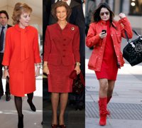 La Reina Sofía, Esperanza Aguirre y Aída Nízar ponen el rojo de moda