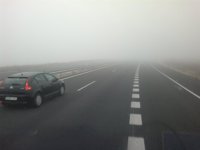 La niebla condiciona la circulación en la A-67 a la altura de Mataporquera