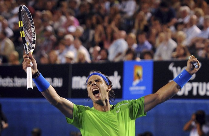 Nadal Celebra Su Victoria Ante Federer En Semis Del Abierto De Australia