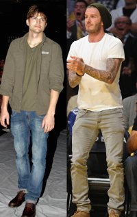 David Beckham y Ashton Kutcher demuestran que el estilo casual está de moda