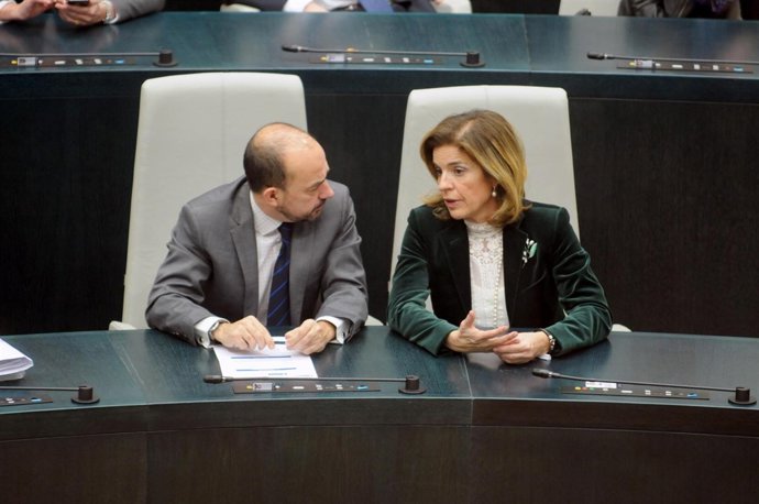 Miguel Ángel Villanueva Y Ana Botella En El Pleno Del Ayuntamiento De Madrid
