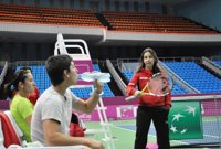 El equipo español toma contacto con la pista del Estadio Olímpico