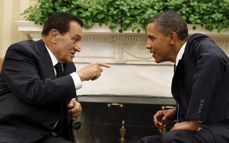El Expresidente Egipcio Hosni Mubarak Con Barack Obama