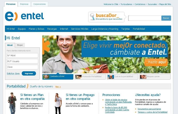Página Web Entel