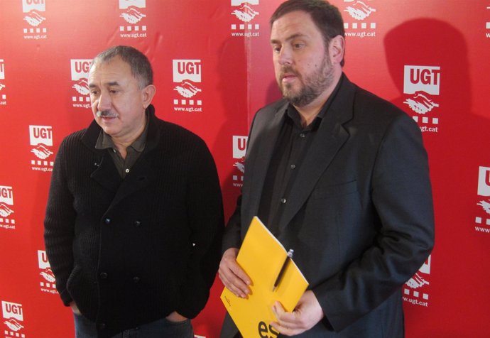 Josep Maria Álvarez (UGT) Y Oriol Junqueras, ERC
