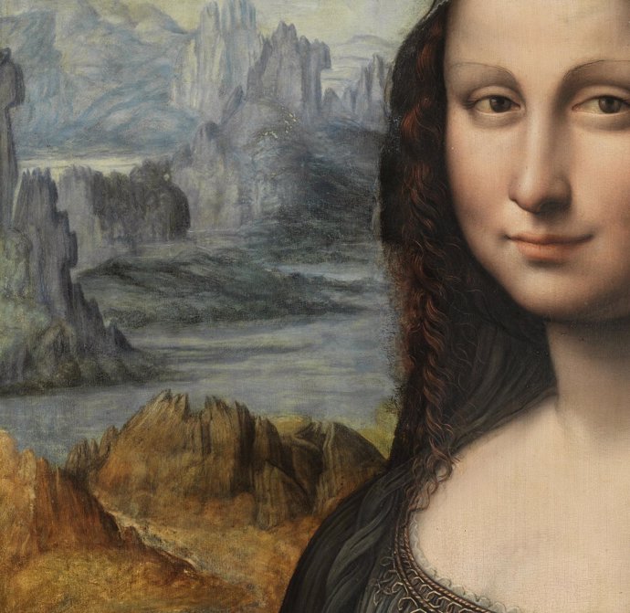 Detalle de la copia de La Mona Lisa