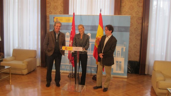 Cifuentes Con Los Secretarios Generales De UGT Y CC.OO. Madrid