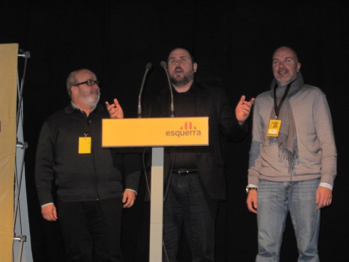 Oriol Junqueras, Entre El Nuevo Presidente Regional, Josep Maria Rufí (Izqda) Y 