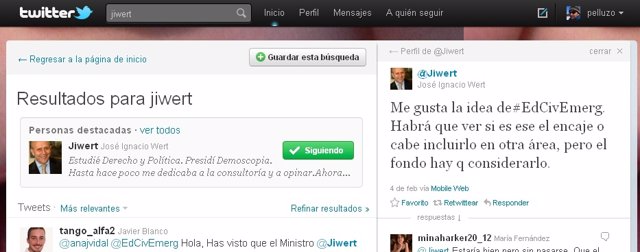 Twitt Del Ministro De Educación, José Ignacio Wert