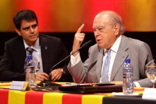 El Alcalde De Igualada Marc Castells Y El Ex Presidente Catalán, Jordi Pujol