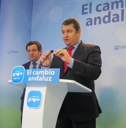 El Secretario General Del PP-A, Antonio Sanz, En Rueda De Prensa