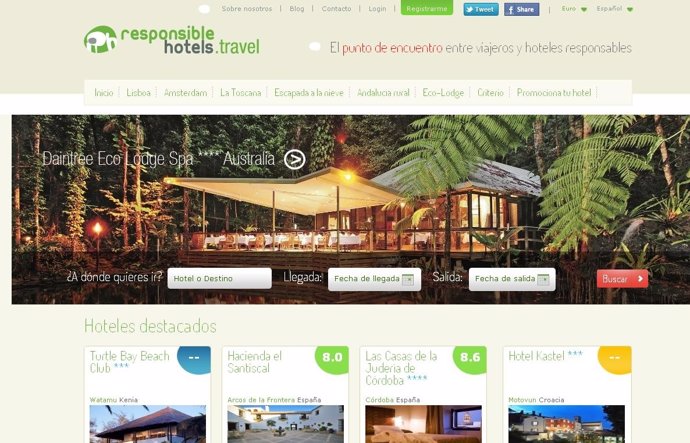 Página Web Responsiblehotels.Travel
