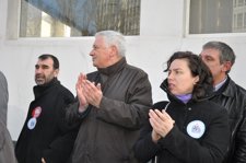Guillerme Vázquez Na Manifestación En Defensa Do Naval