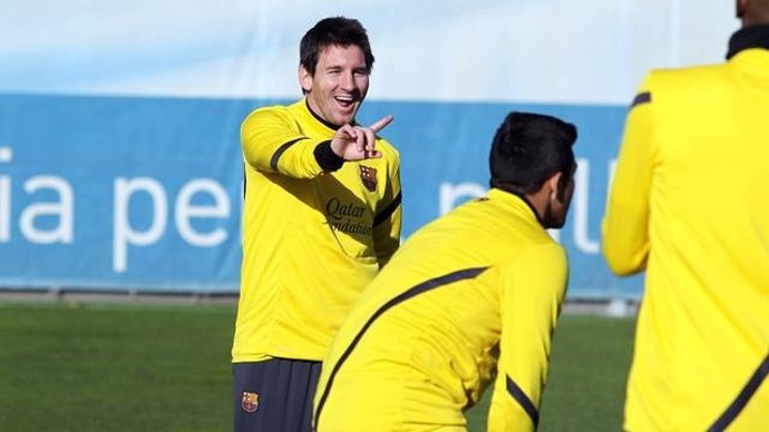 Leo Messi En Un Entrenamiento Con El FC Barcelona