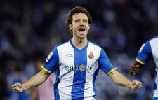 Verdú, Jugador Del Espanyol, Celebra El Segundo Gol Perico