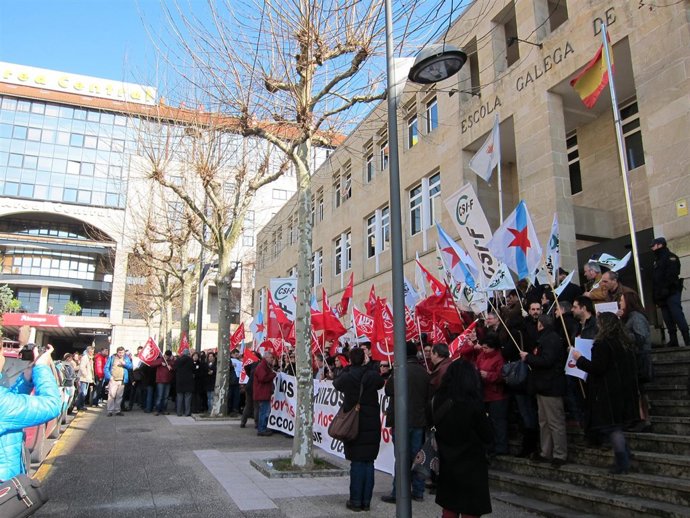 Protesta de Funcionarios en Santiago