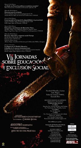 Cartel De Las VIII Jornadas Sobre Educación Y Exclusión Social En Zaragoza. 