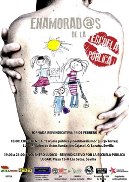 Cartel De La Jornada Reivindicativa 'Enamorado De La Escuela Pública' De Ustea