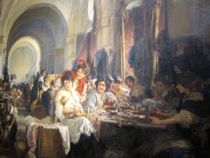 'Las Cigarreras', Óleo De Gonzalo De Bilbao Expuesto En El Bellas Artes De Sevil